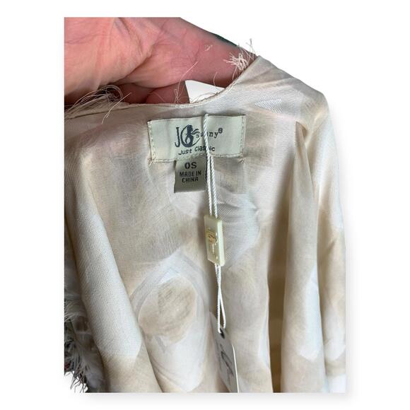 JC Sunny Ladies One Size Light Feather/Eyelash Shawl  Kimono Wrap NWT Ivory - Picture 6 of 8